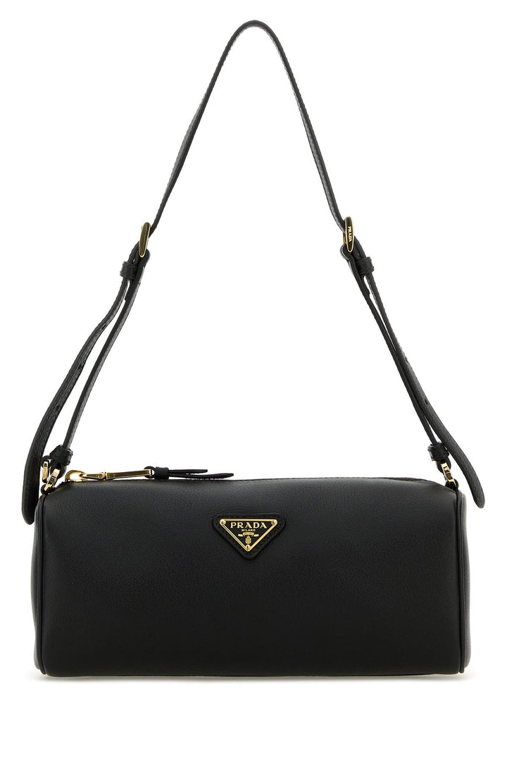 Black leather shoulder bag