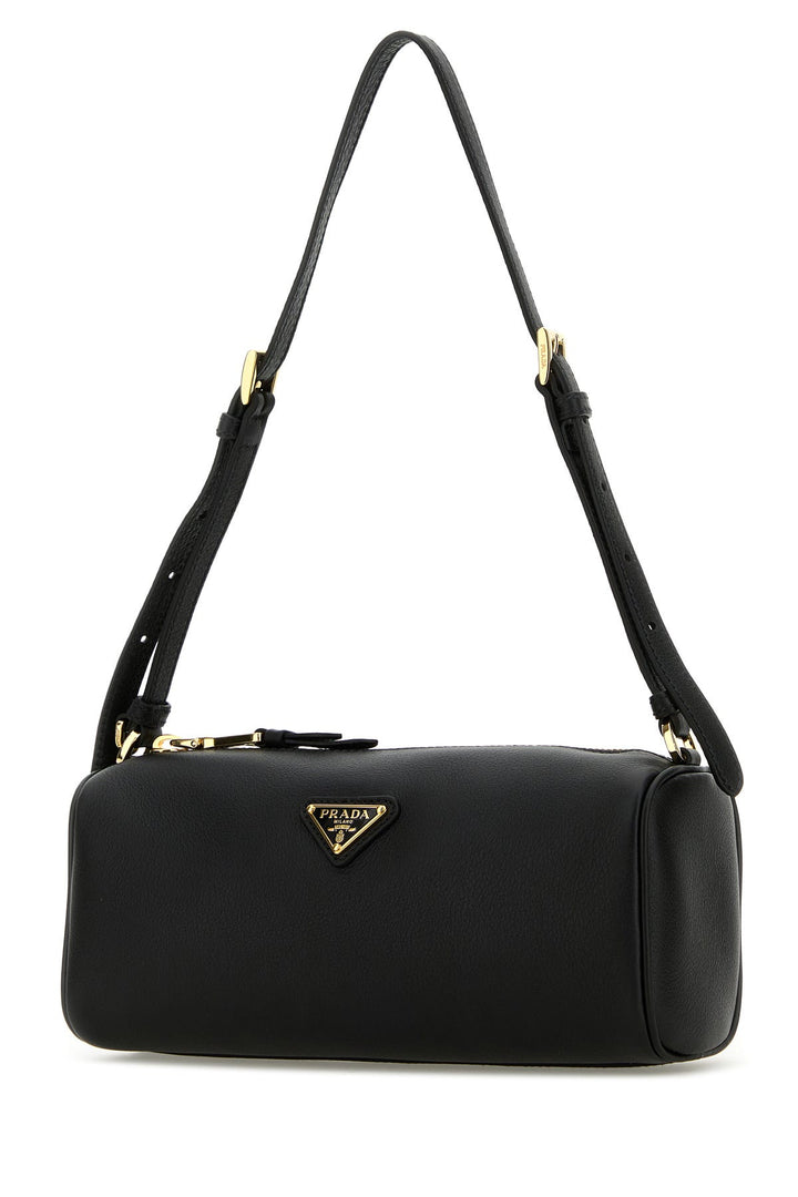 Black leather shoulder bag