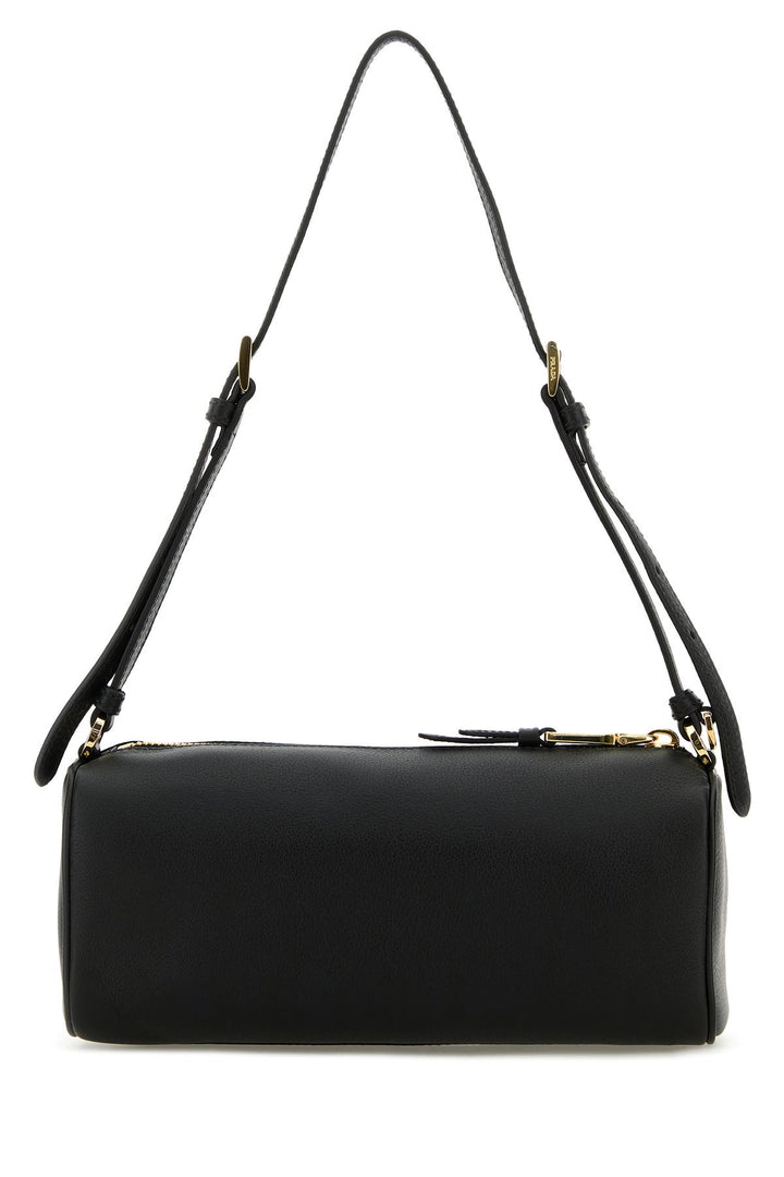 Black leather shoulder bag