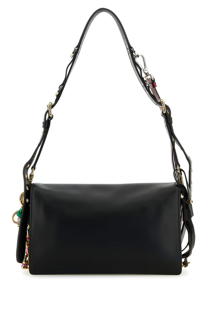 Black leather small Prada Soft Sound shoulder bag