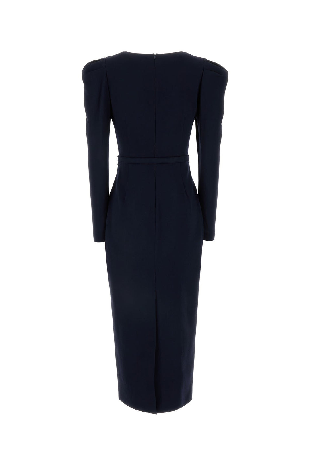 Navy blue stretch wool blend dress