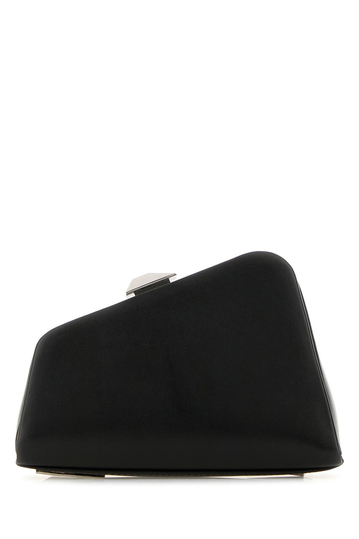 Black leather Midnight clutch