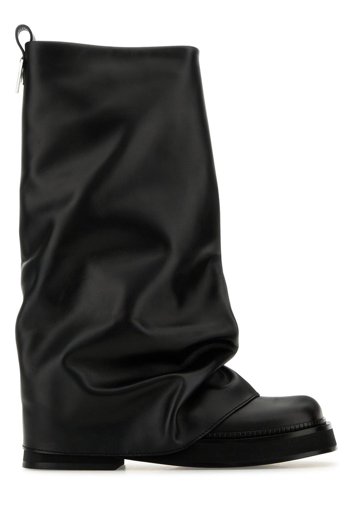 Black leather Robin boots