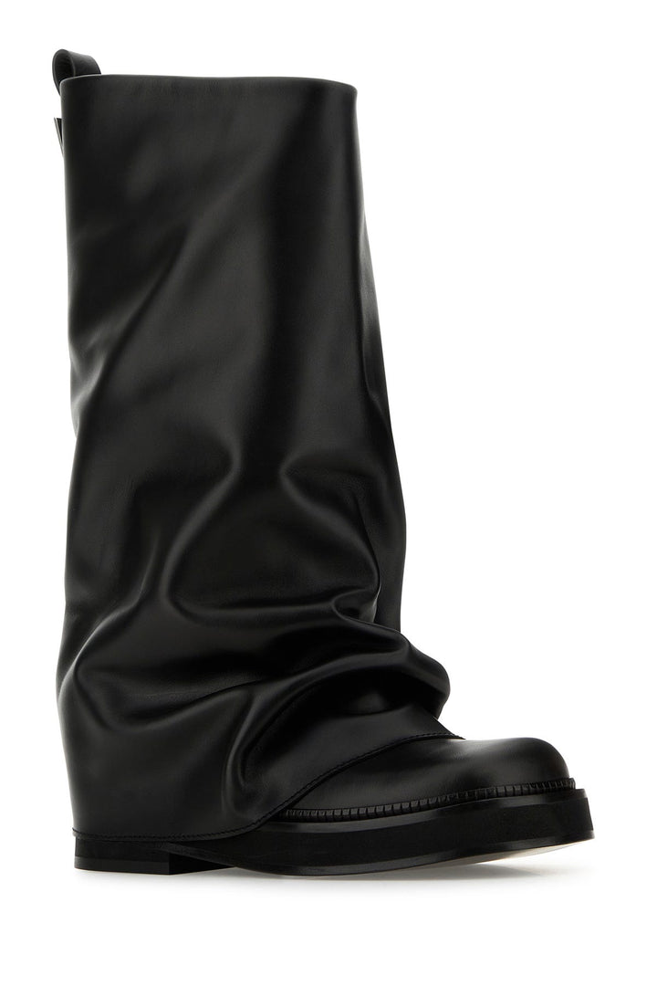 Black leather Robin boots