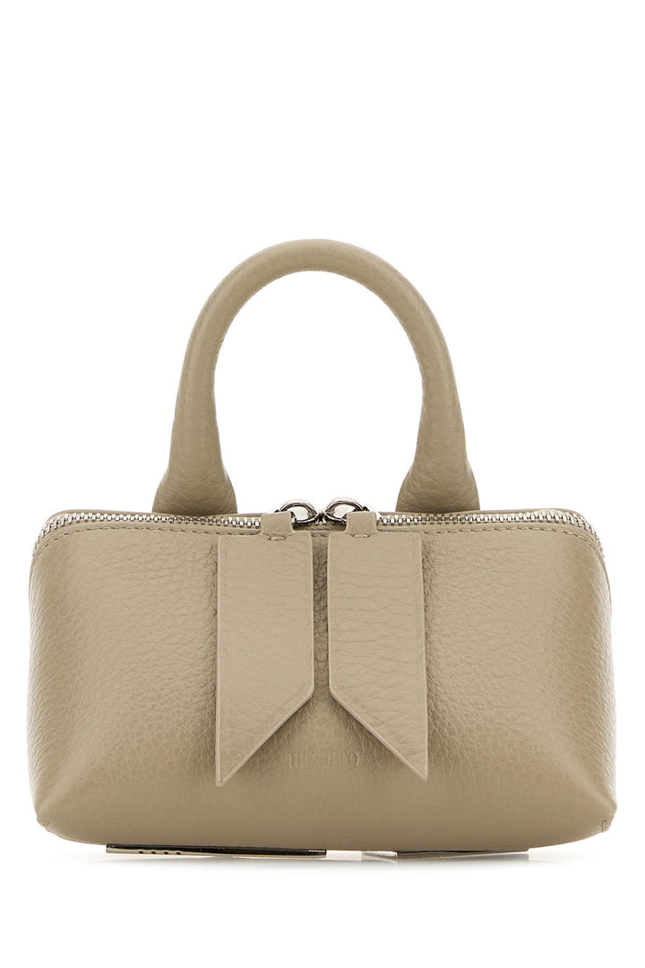 Dove grey leather mini Friday bag