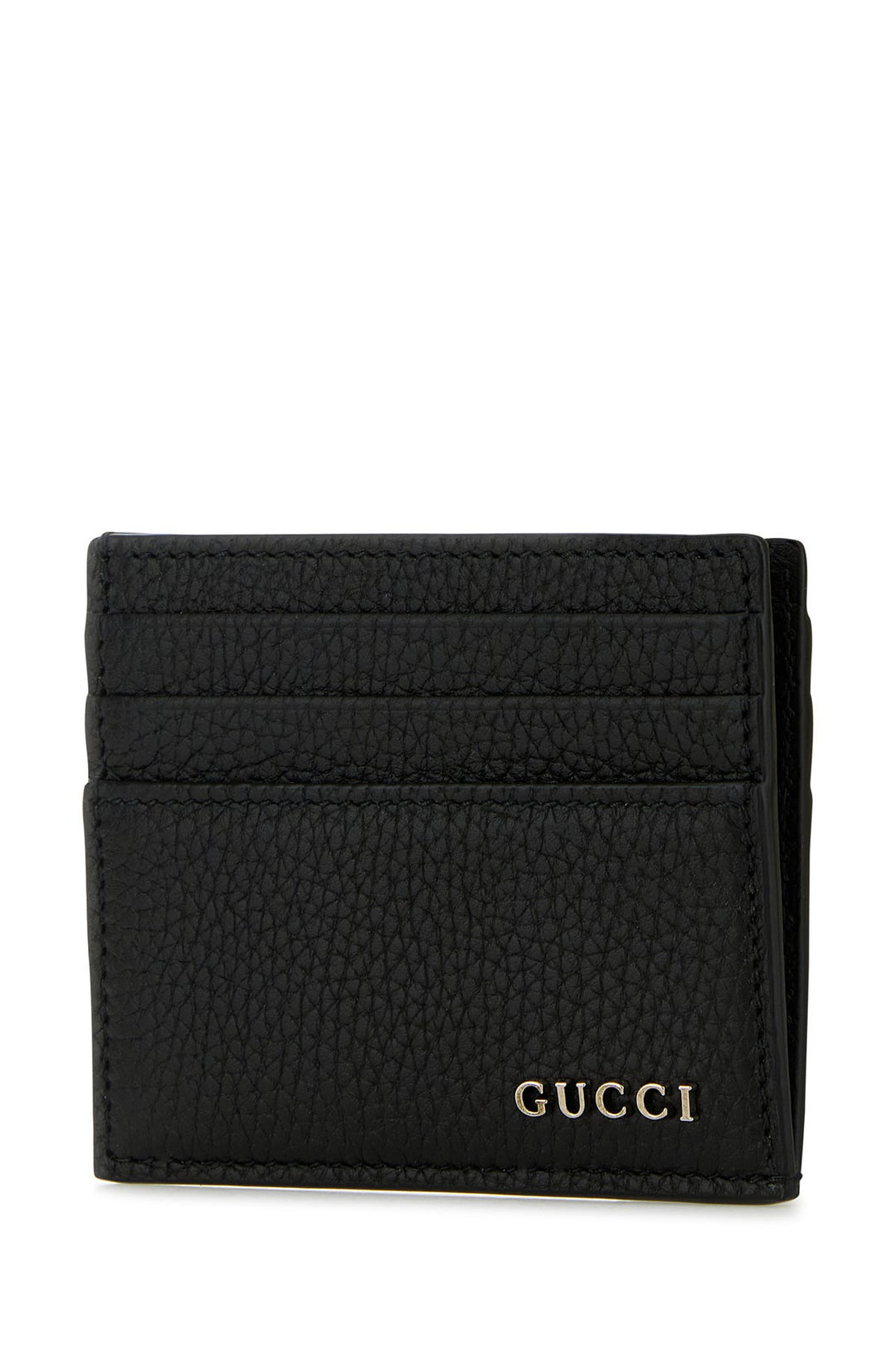 Black leather card holder