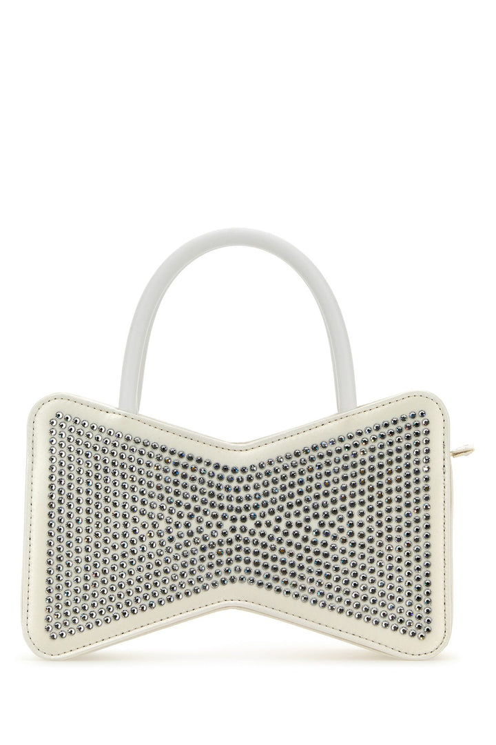 White satin handbag