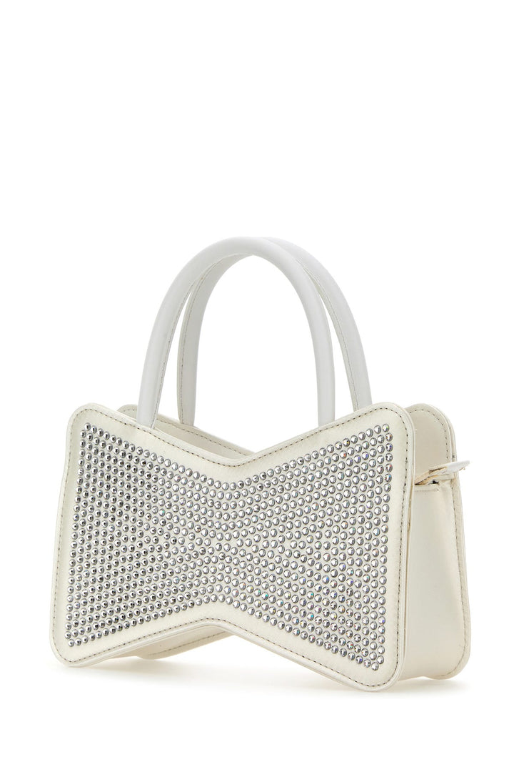 White satin handbag