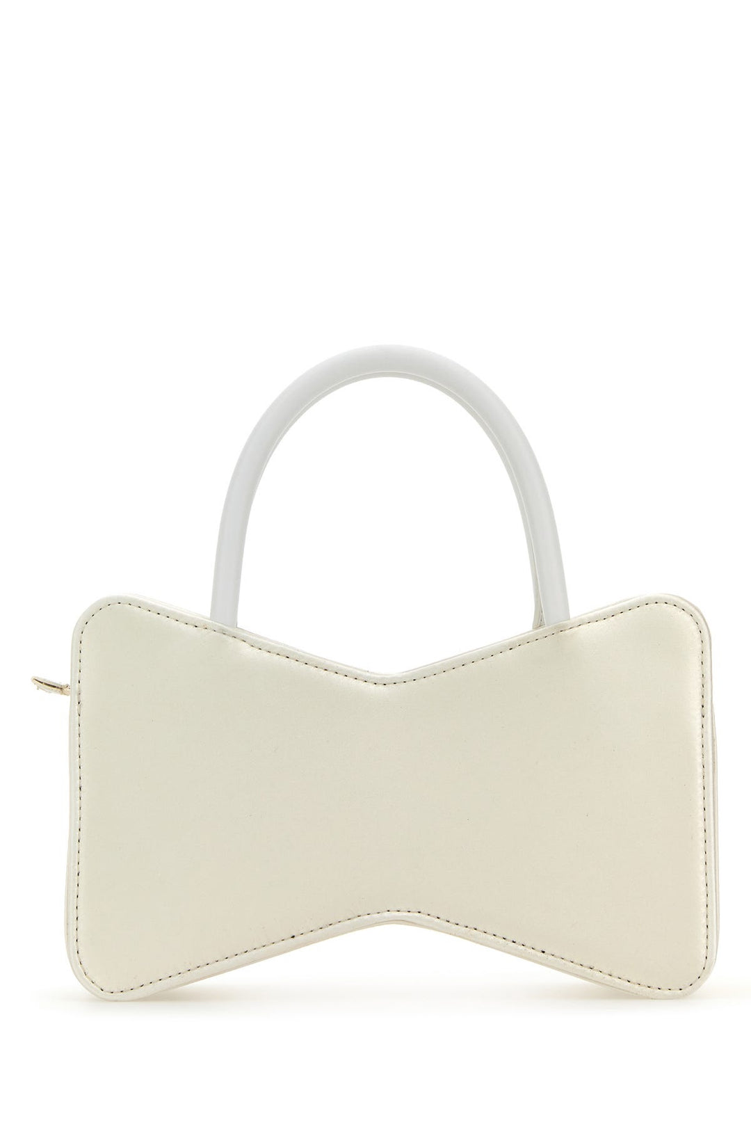 White satin handbag