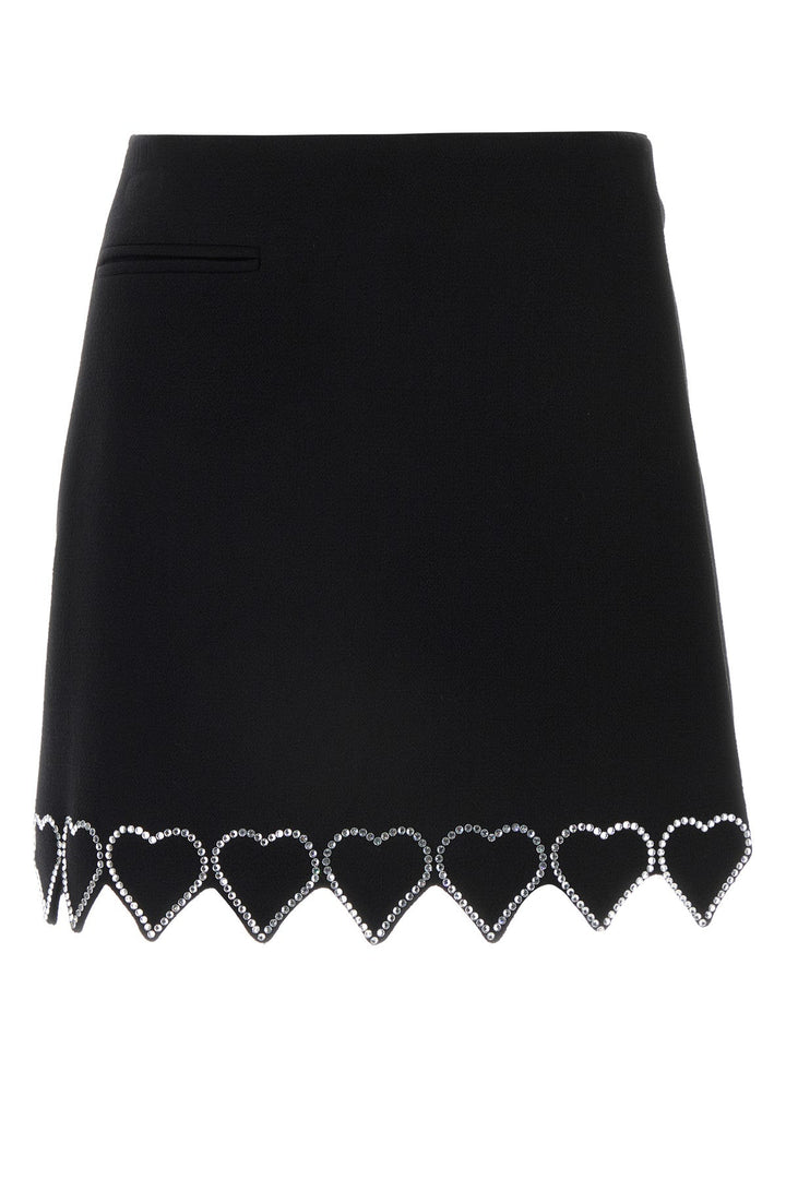 Black wool mini skirt