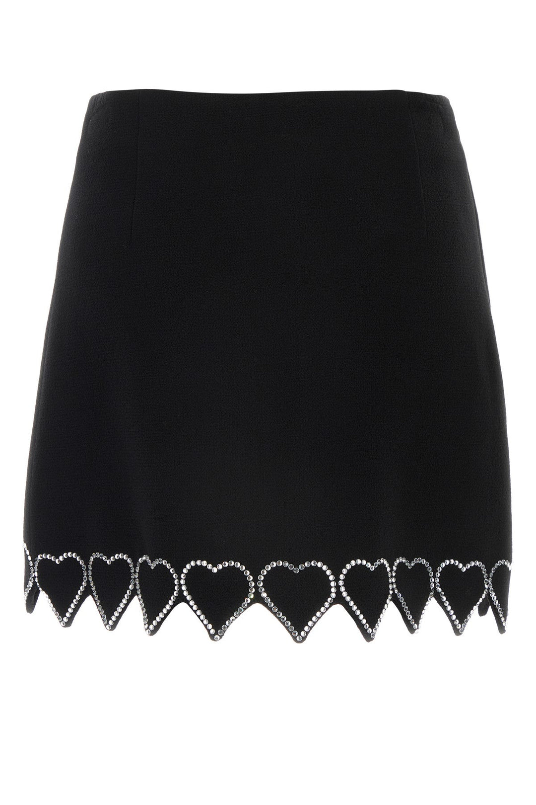 Black wool mini skirt