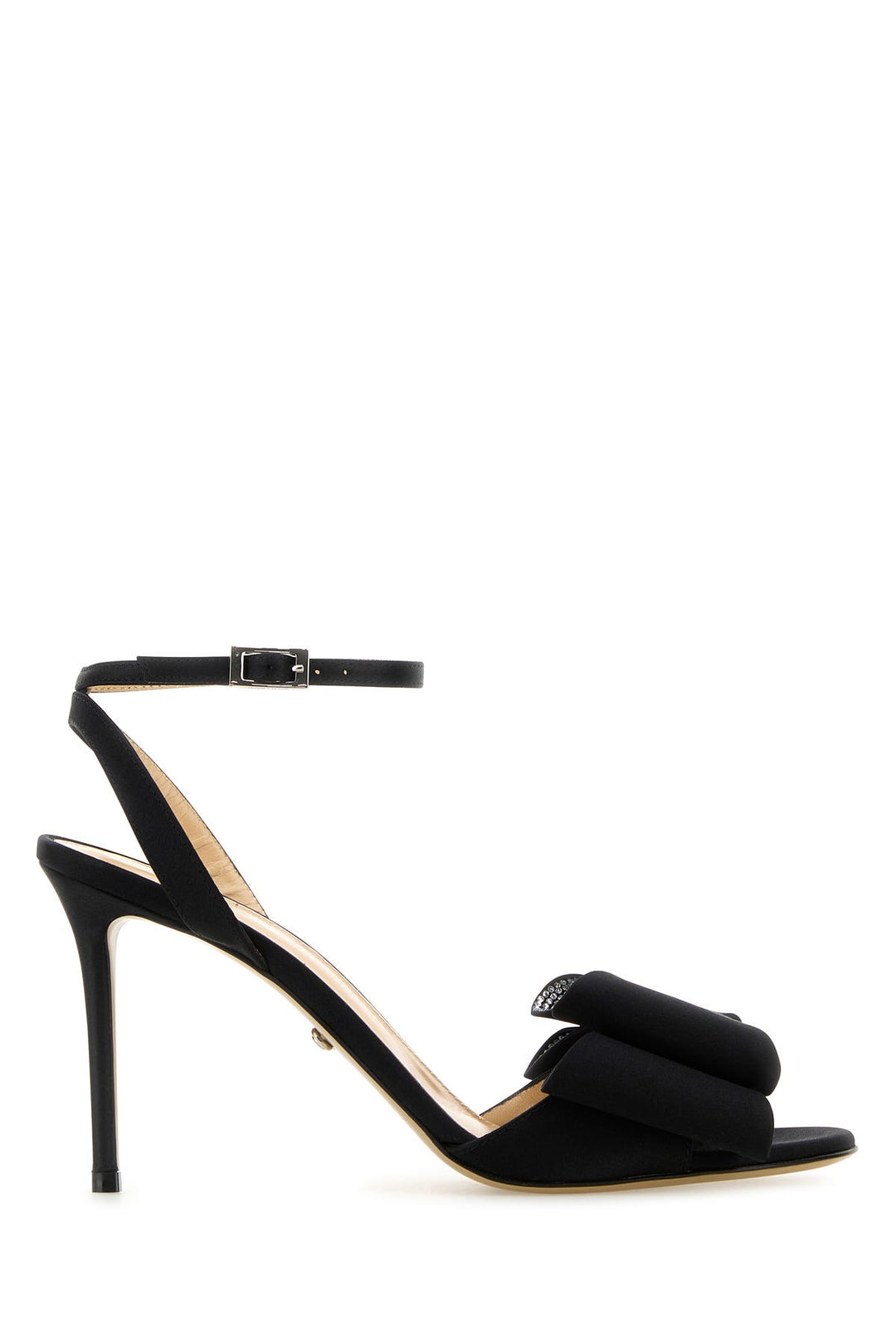 Black satin Le Cadeau sandals