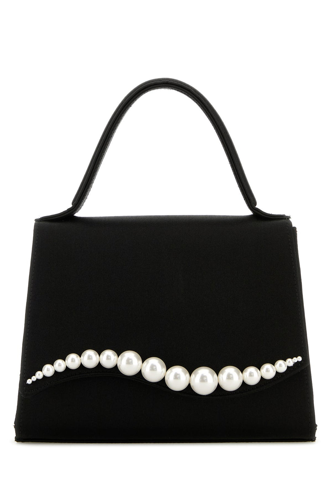 Black satin SirÃ¨ne handbag