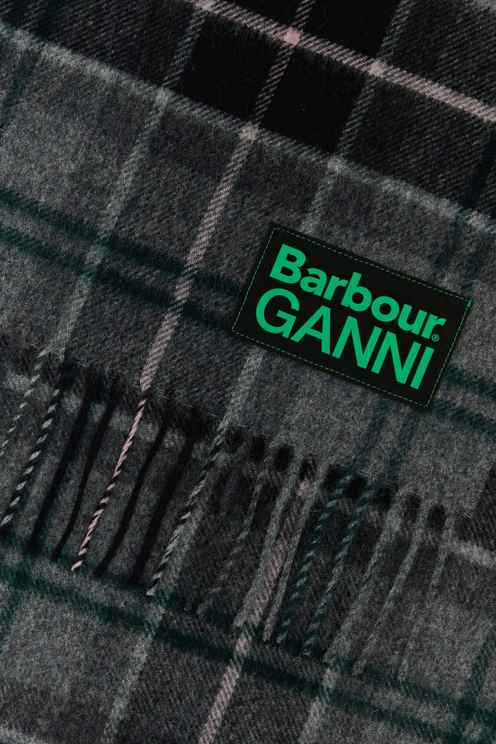 Embroidered wool Barbour x Ganni scarf