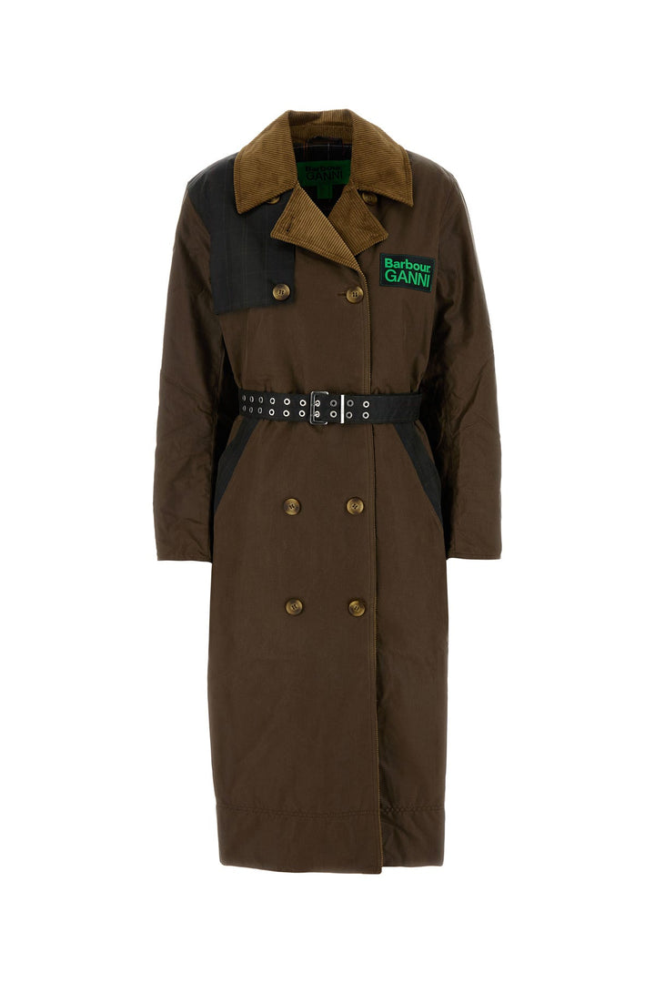 Brown cotton Barbour X GANNI trench coat