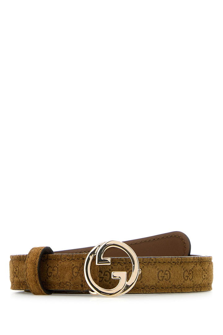 Caramel suede Gucci Blondie belt