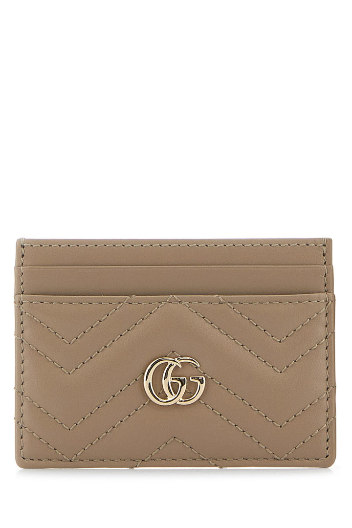 Cappuccino leather GG Marmont card holder