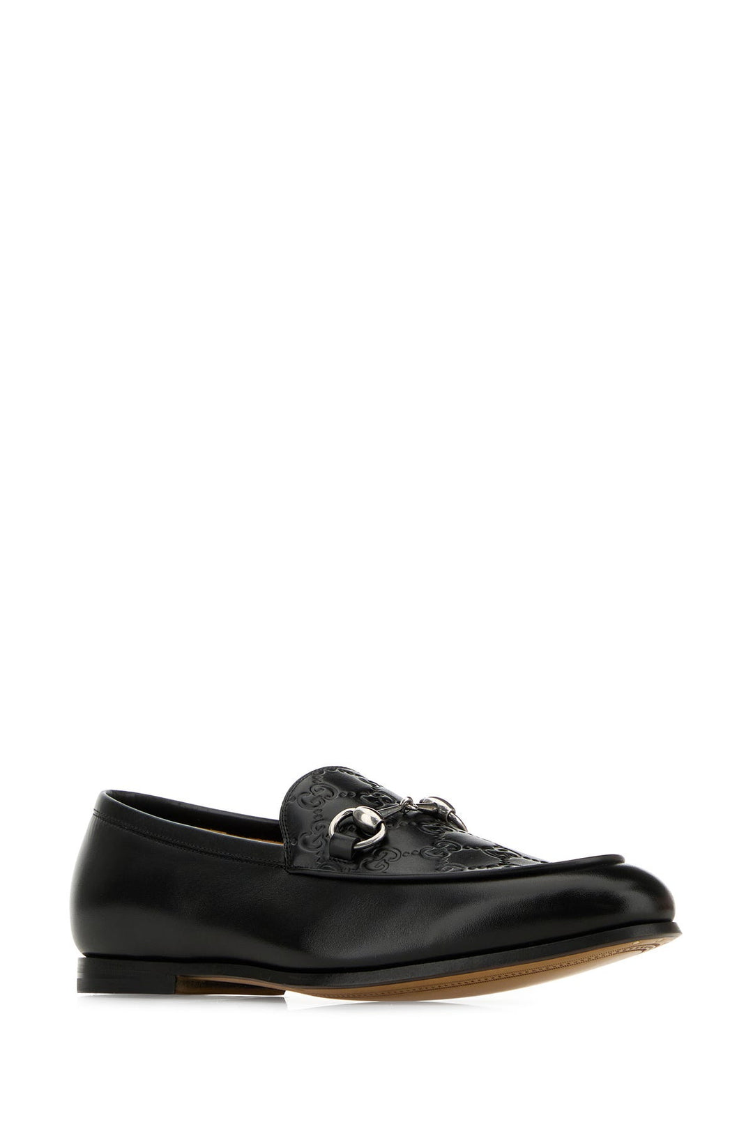 Black leather loafers