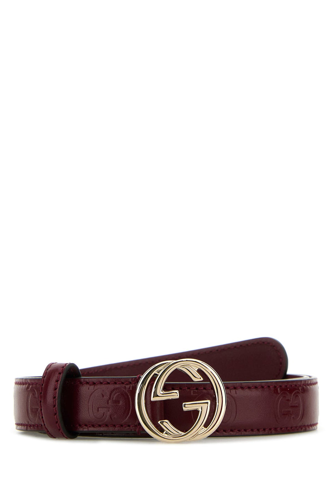 Burgundy leather belt