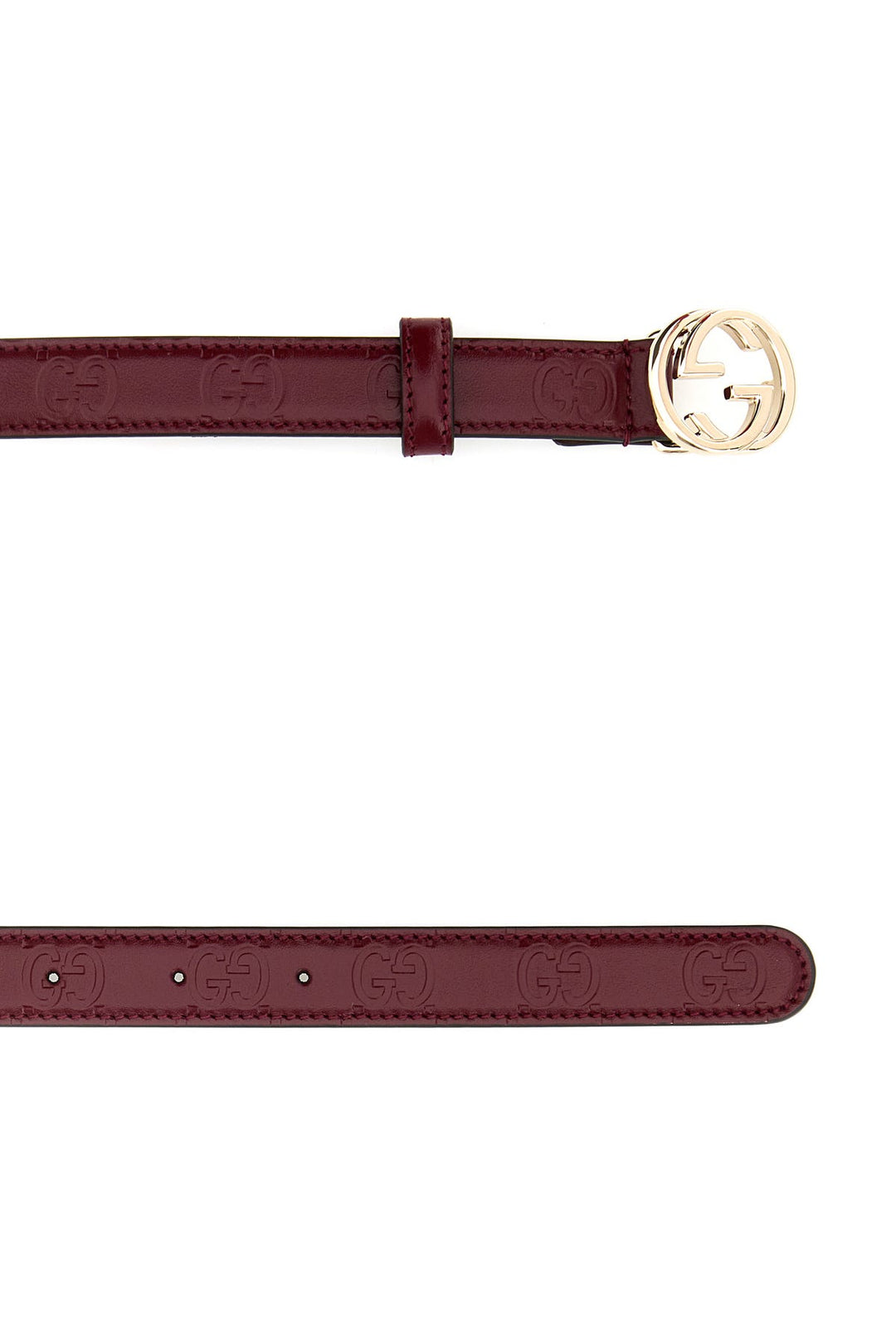 Burgundy leather belt