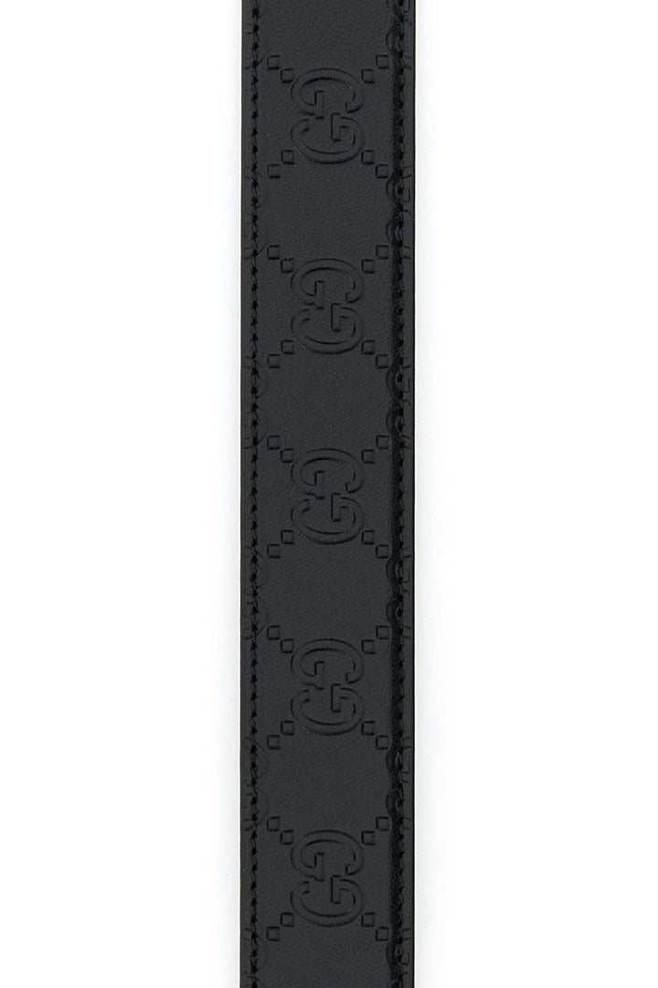 Black leather Gucci Blondie belt