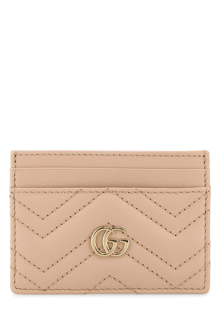 Pastel pink leather GG Marmont card holder