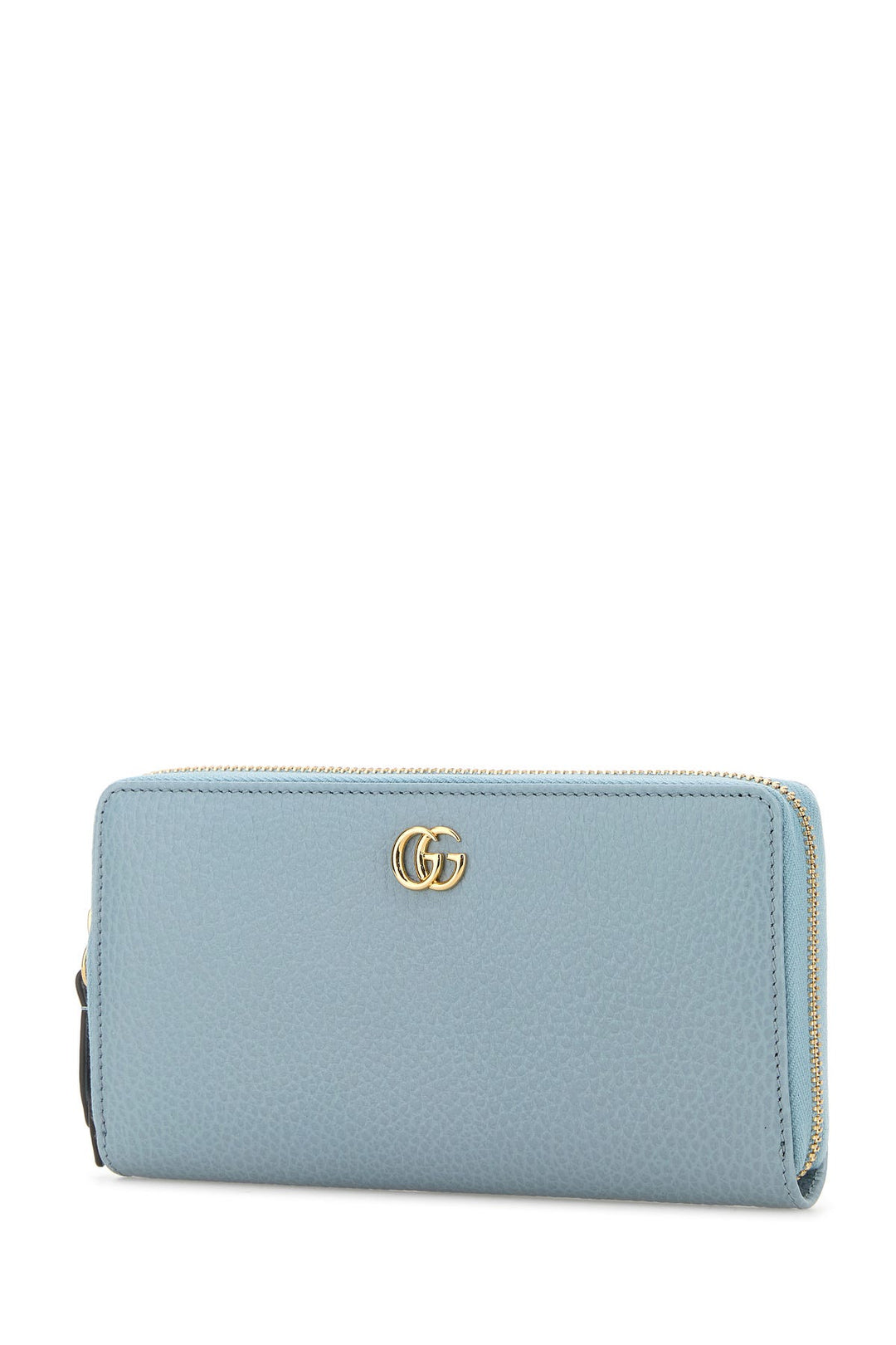 Pastel light blue leather GG Marmont wallet