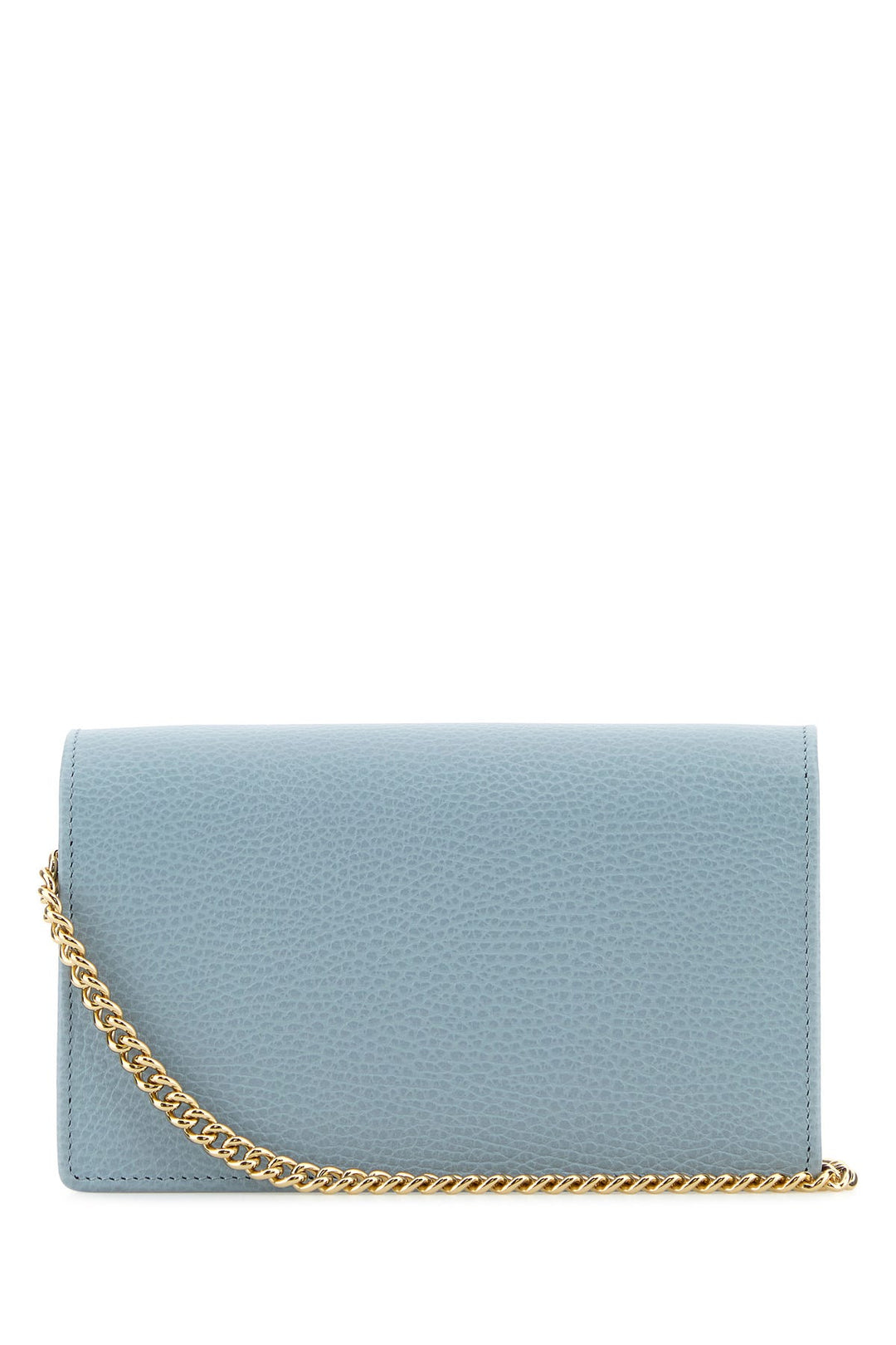 Powder blue leather GG Marmont mini clutch