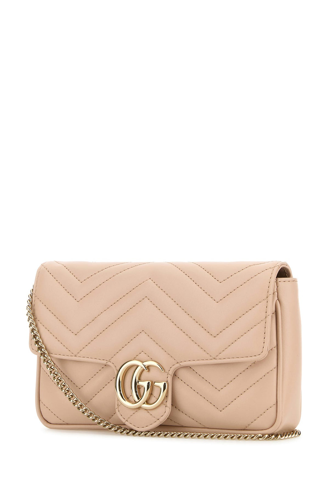 Pastel pink leather mini GG Marmont clutch