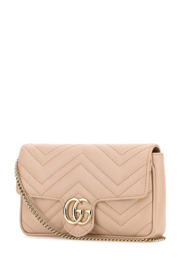 Pastel pink leather mini GG Marmont clutch