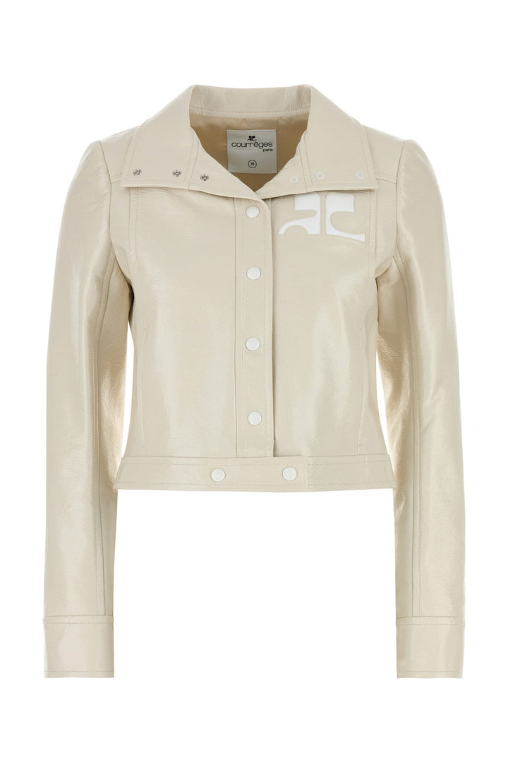 Ivory vinyl blazer