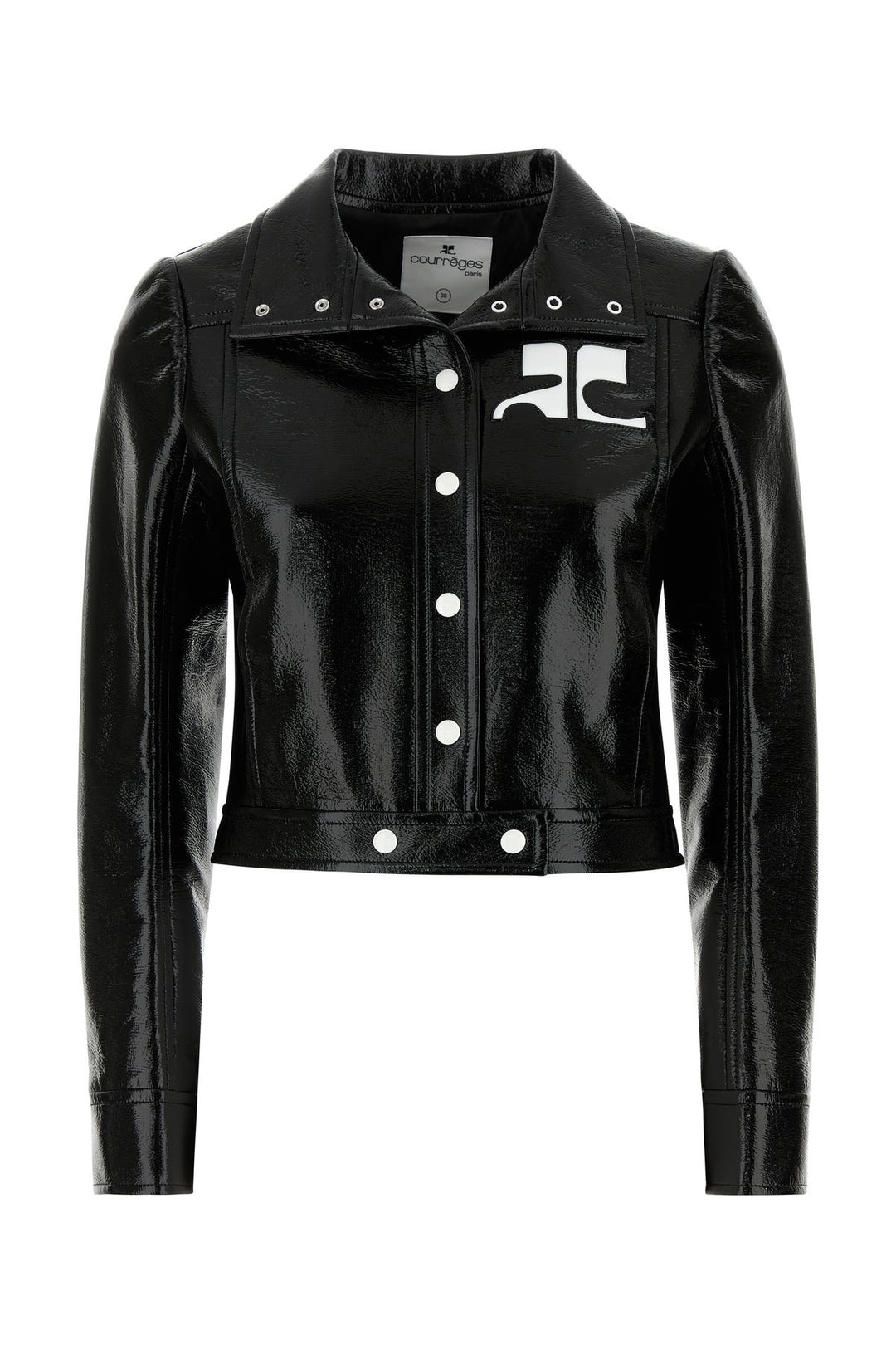 Black vinyl blazer