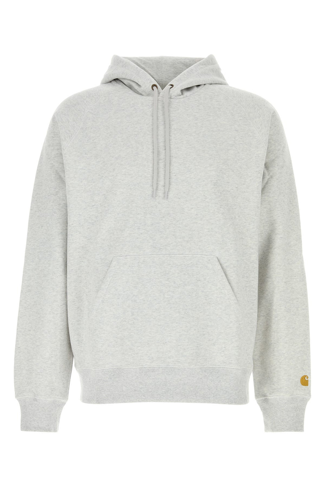 Melange light grey cotton blend Hooded Chase Sweat