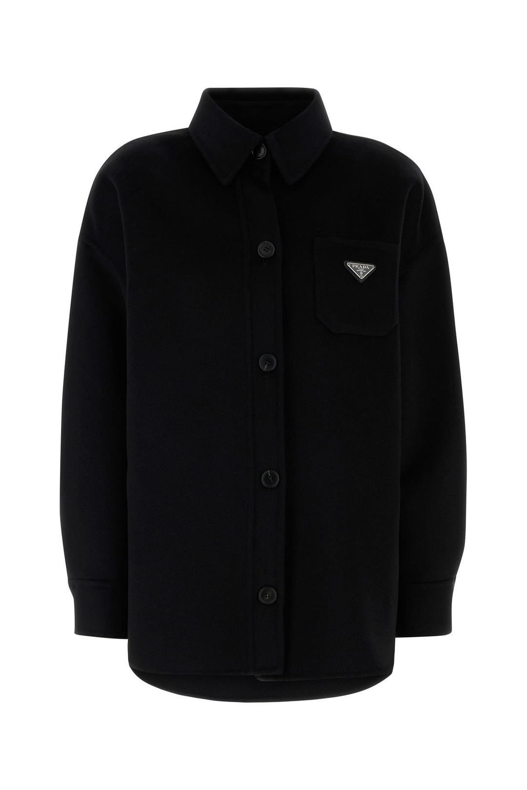 Black wool blend coat