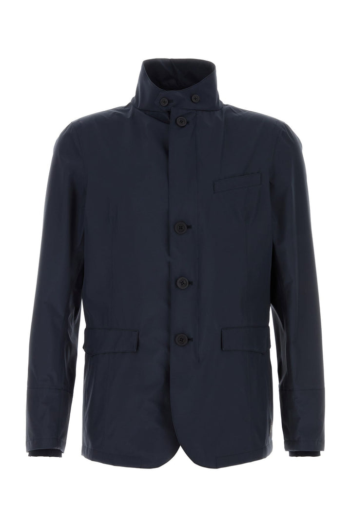 Navy blue polyester jacket