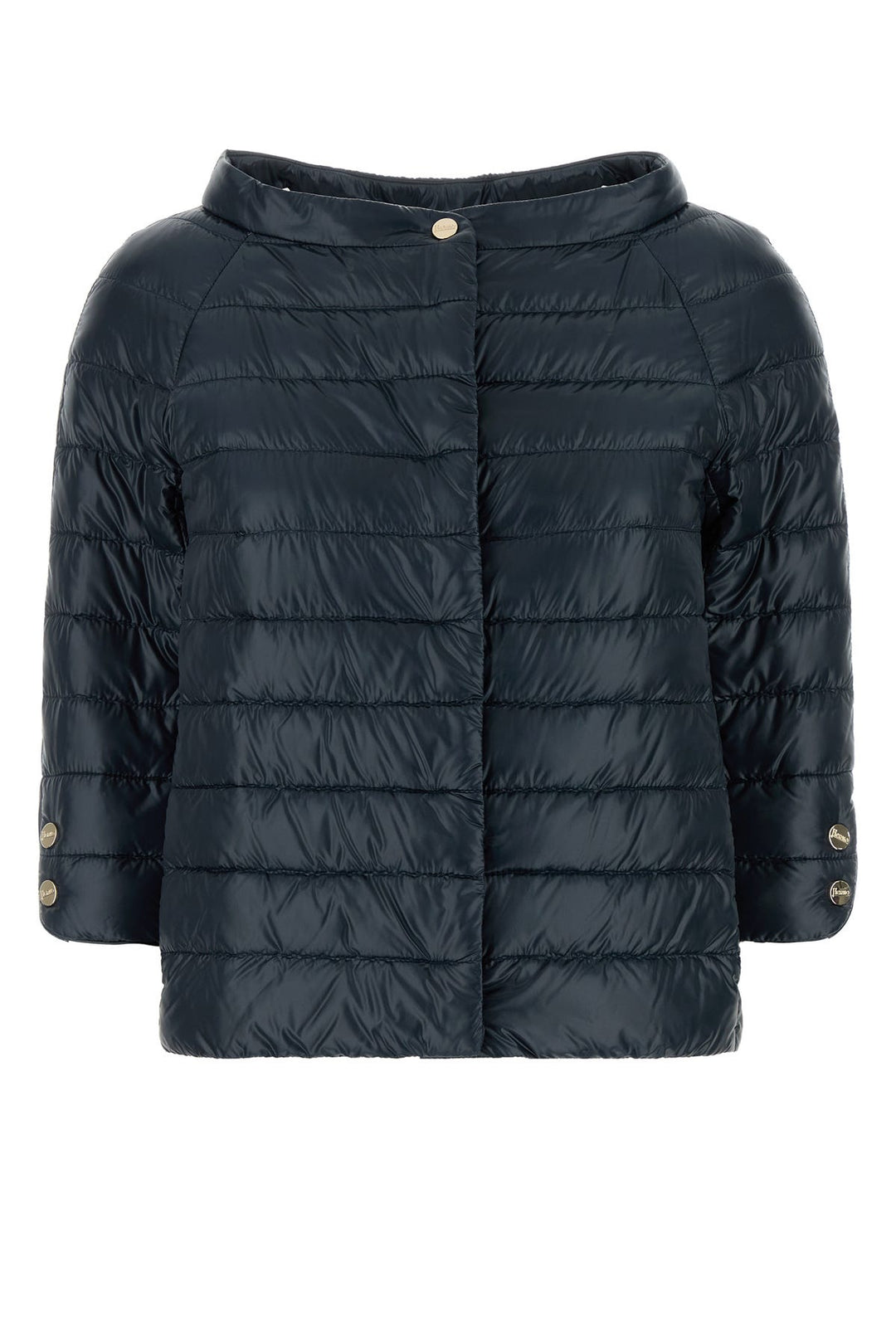 Navy blue nylon down jacket