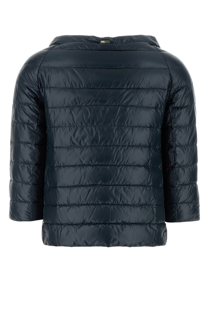 Navy blue nylon down jacket