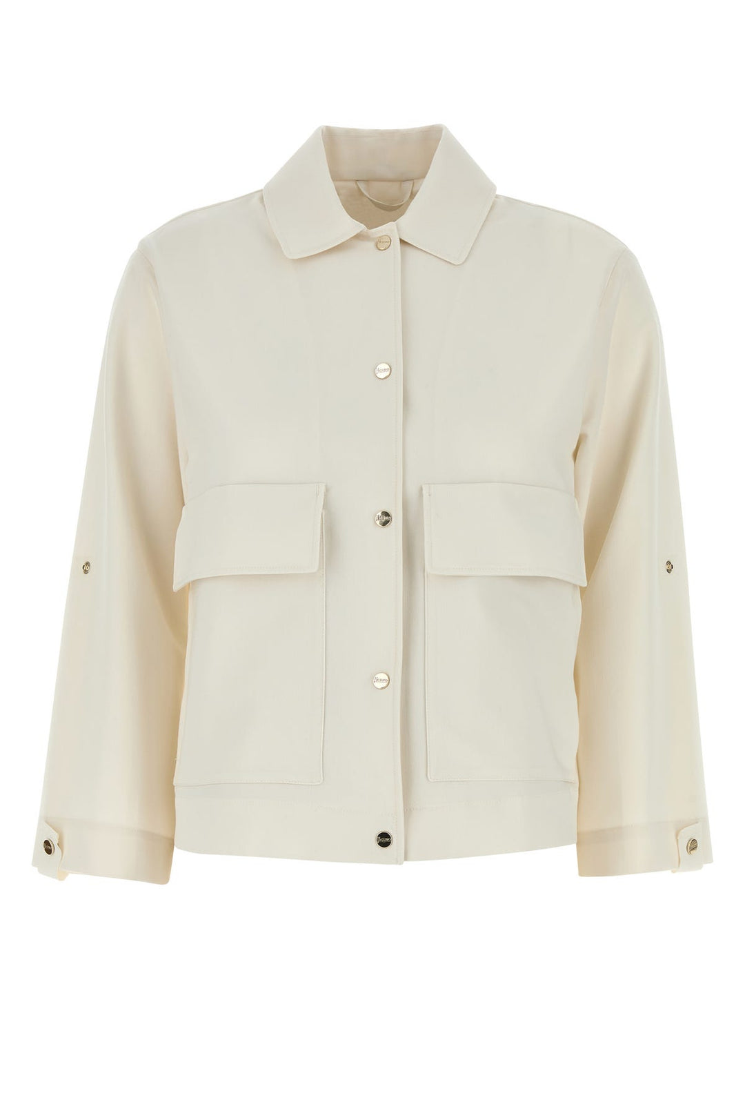 Ivory stretch polyester blend jacket