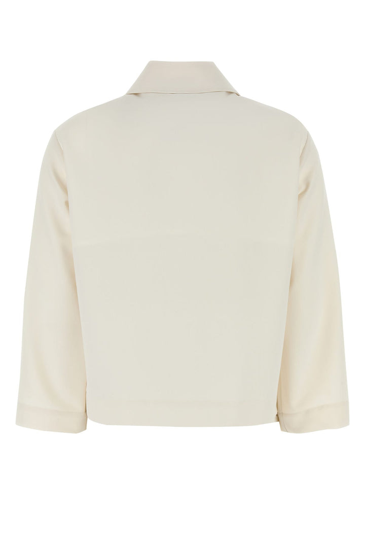 Ivory stretch polyester blend jacket