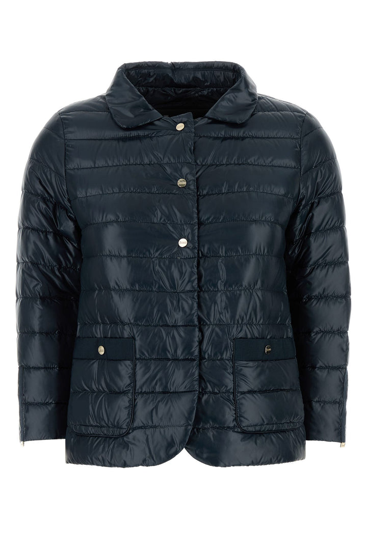 Navy blue nylon down jacket