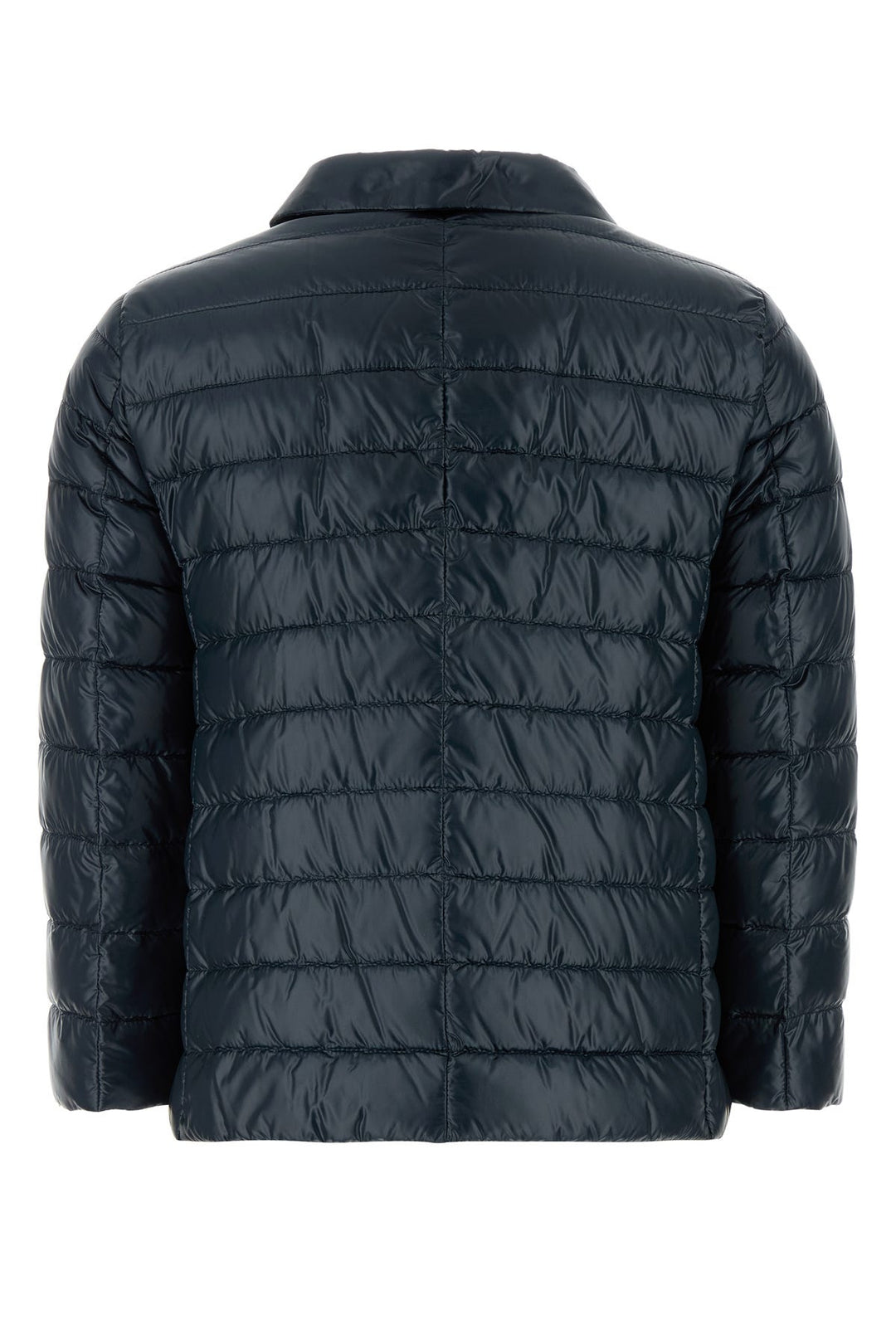 Navy blue nylon down jacket