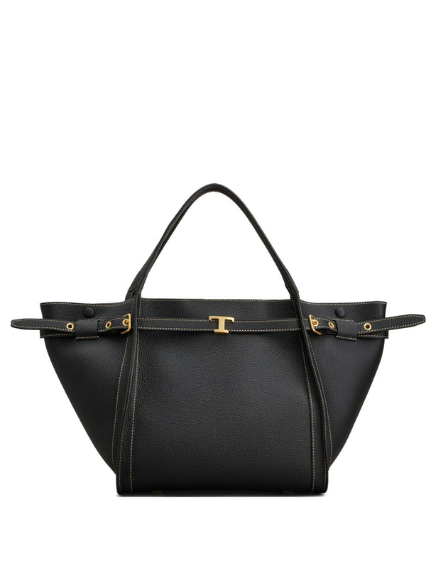 T Timeless Small Leather Tote Bag
