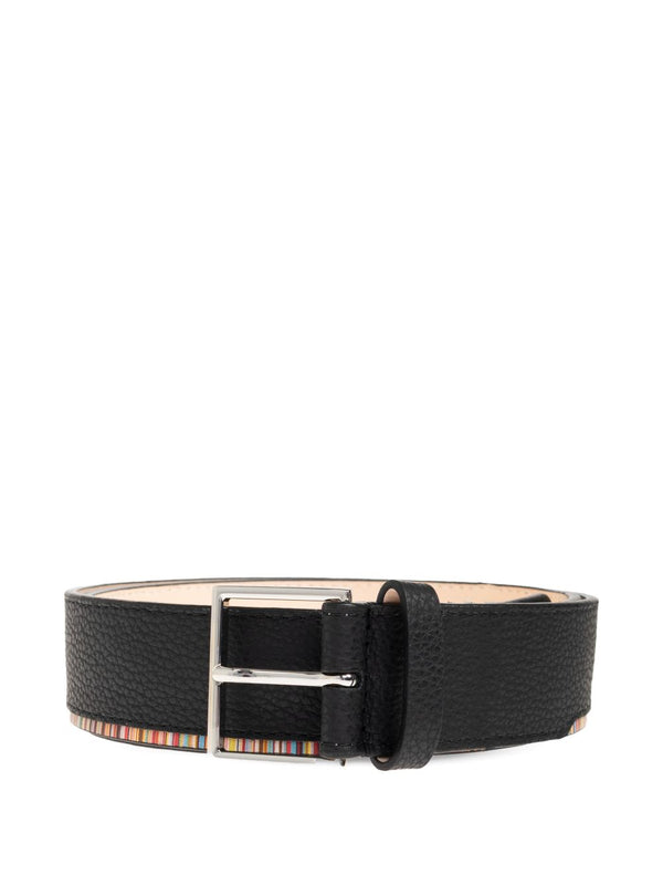 Signature Stripe Leather Belt