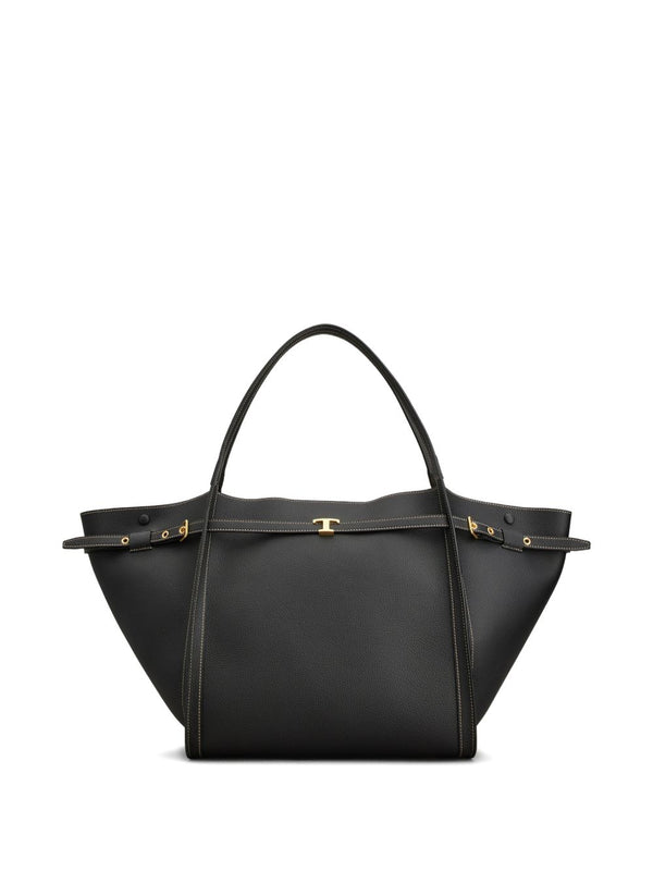T Timeless Medium Leather Tote Bag