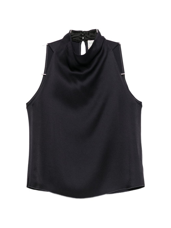 Satin Turtle-Neck Top
