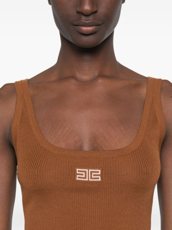 Elisabetta Franchi Top - BROWN | 44e3b8cd5bf5bad918aed5440ceceabb5c945b02