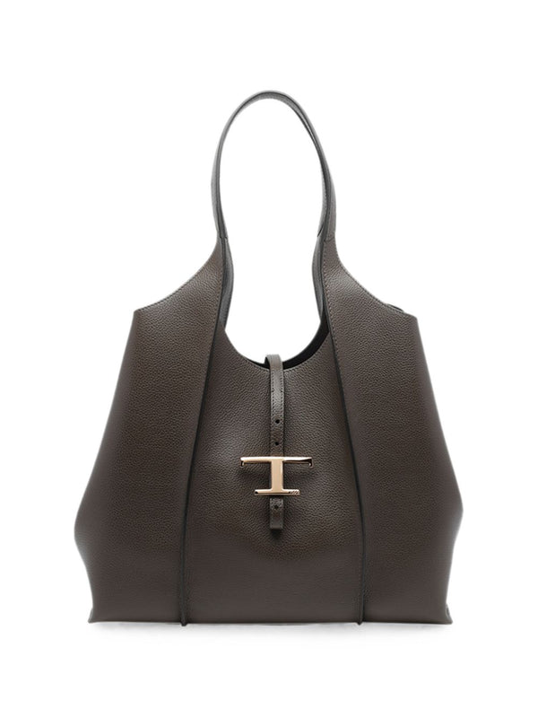 T Timeless Medium Leather Tote Bag