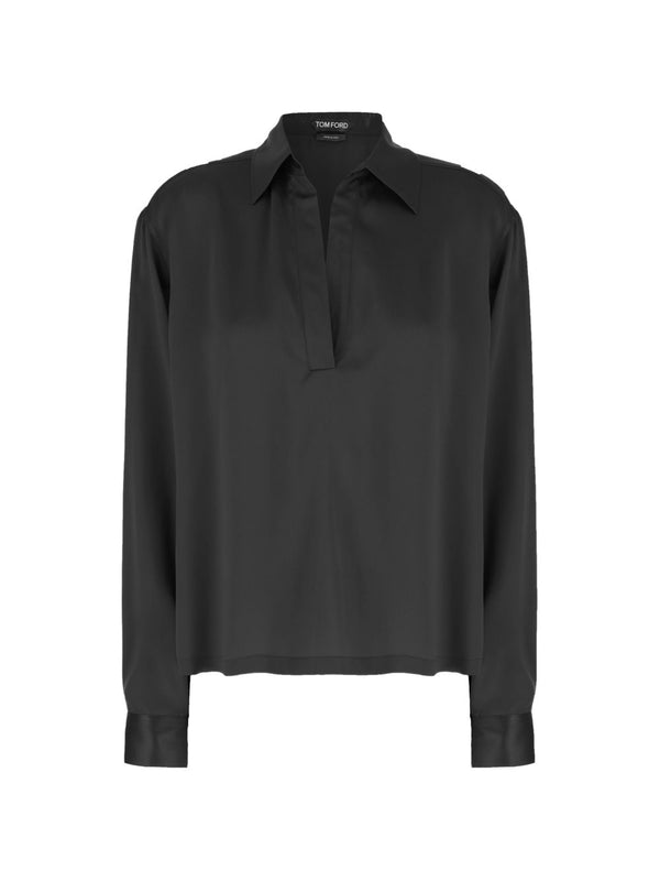Silk Satin Polo Shirt