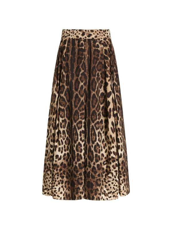 Leo Print Cotton Skirt