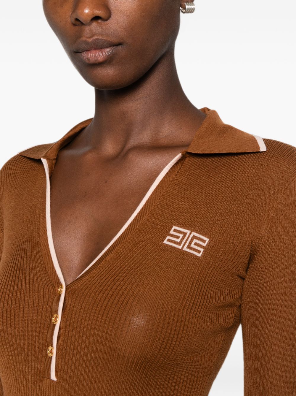 Elisabetta Franchi T-shirts and Polos - BROWN | d479faacaf3ae66c2bd20daeda76d5f06b3c74ee